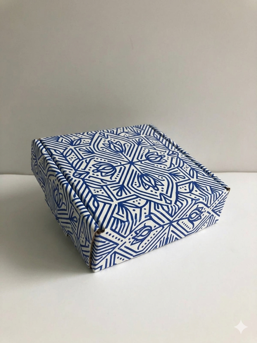 Caja Baul en Microcorrugado Blanco Cafe 11x10x3
