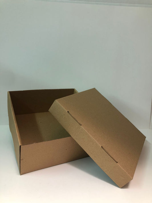 Caja Tapa y Base en Cartón Microcorrugado Café/Café 25x25x10 cm