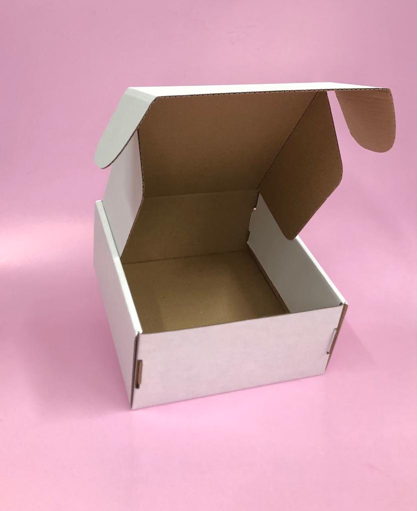 Caja Baul en Microcorrugado Blanco-Cafe 17x17x8