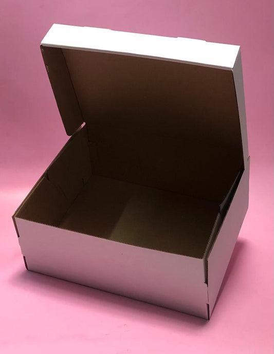 Caja Tapa Plegable en Microcorrugado Blanco Cafe de 26x20x10