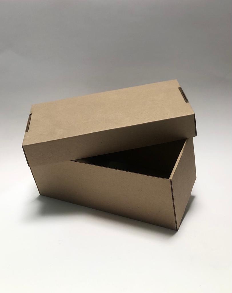 Caja Tapa y Base en Cartón Microcorrugado Café/Café 25x11x10 cm