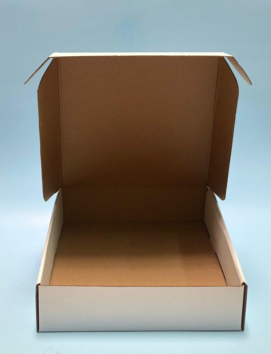 Caja Baul en Microcorrugado Blanco Cafe de 25x25x6