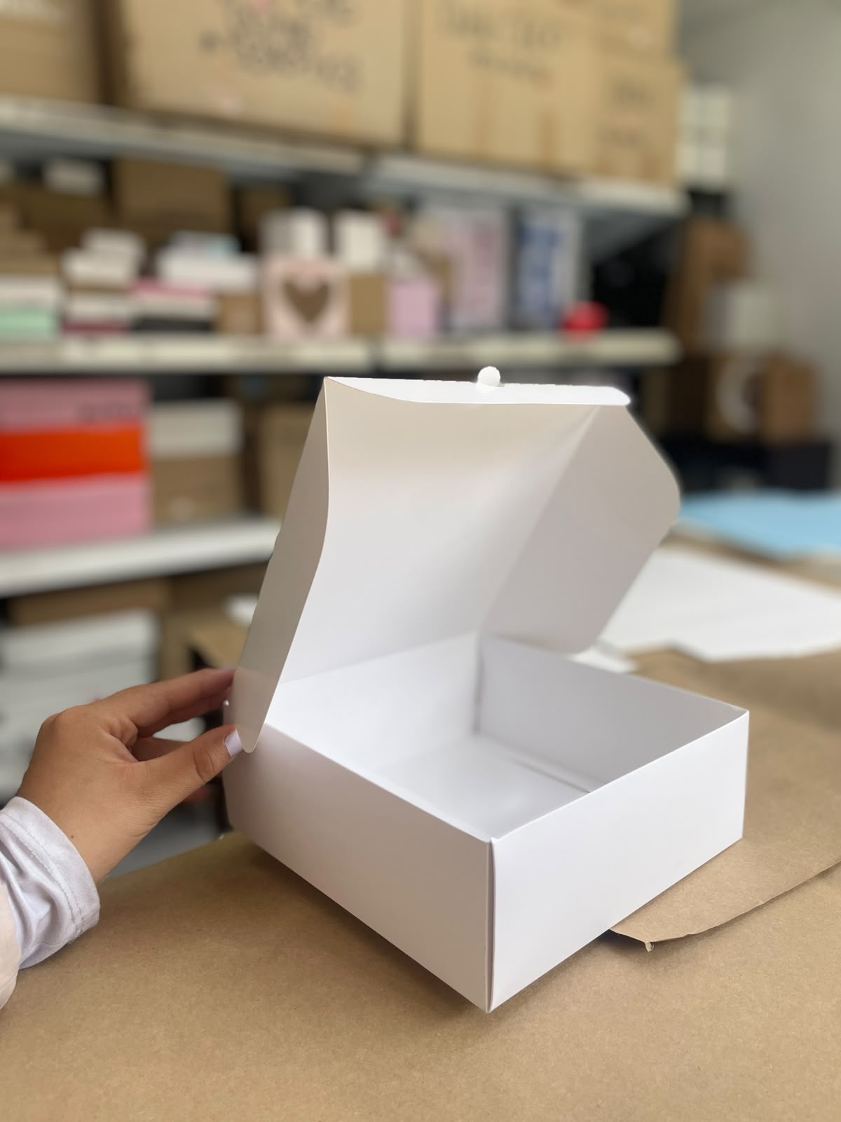 Caja Baul en Cartulina Blanca 19x19x7