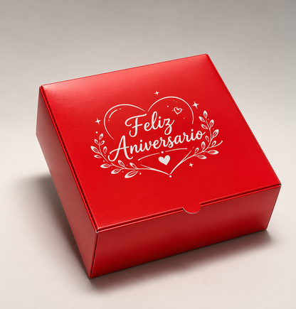 Caja Baul en Cartulina Color Rojo de 19x19x7