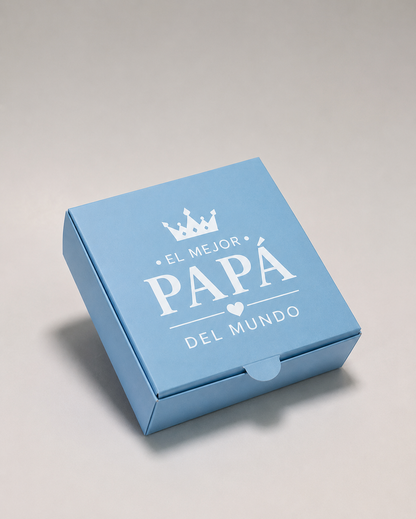 Caja Baul en Cartulina Azul 10x10x3