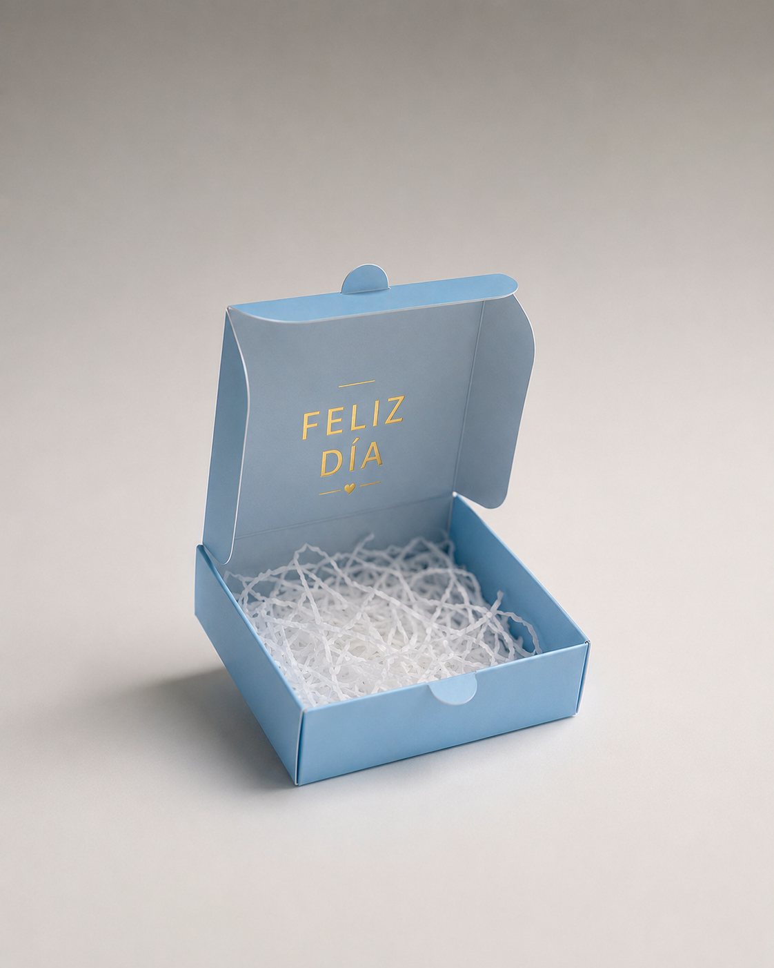 Caja Baul en Cartulina Azul 10x10x3