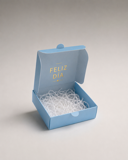 Caja Baul en Cartulina Azul 10x10x3