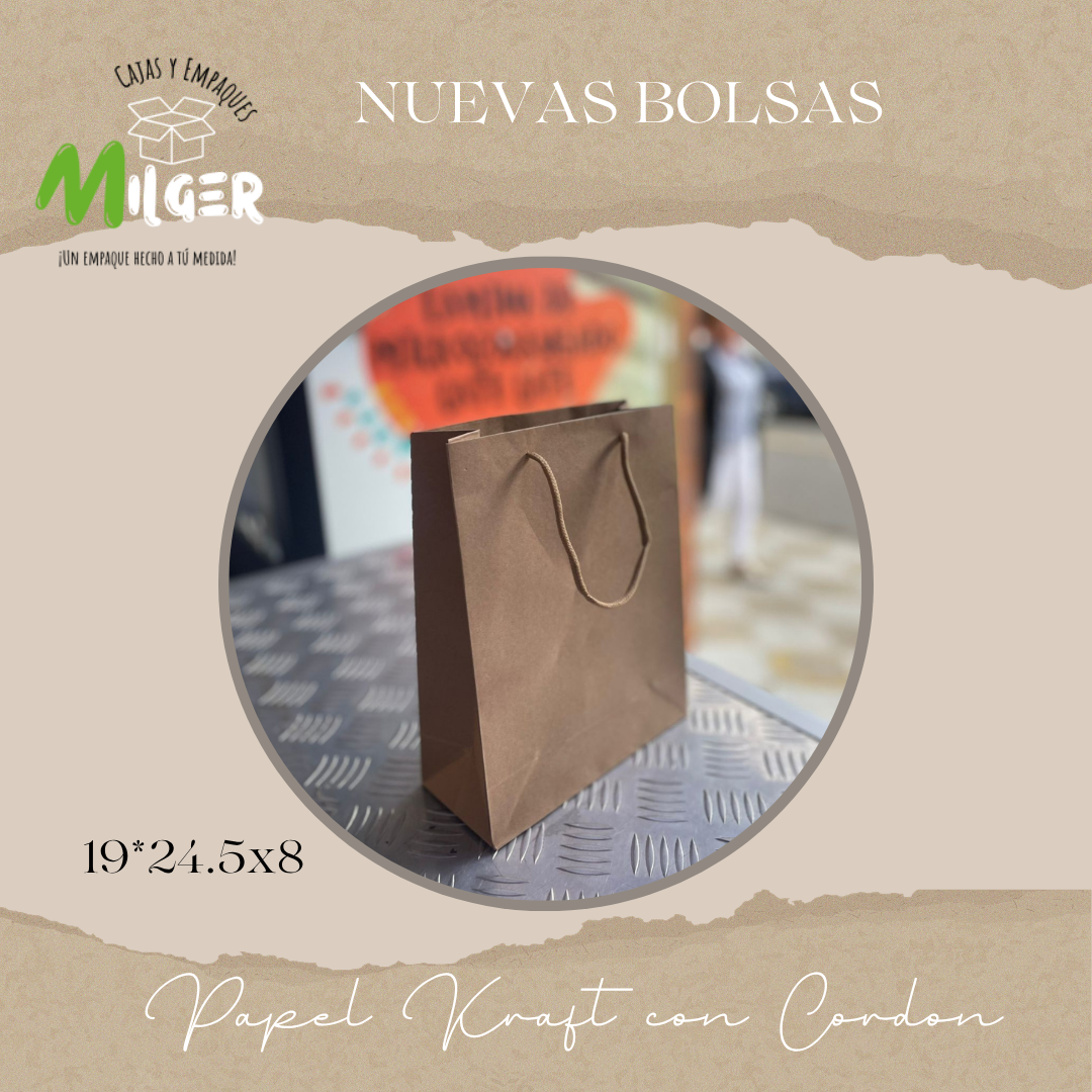 Bolsa de Papel Kraft con Cordon 19x8x24.5