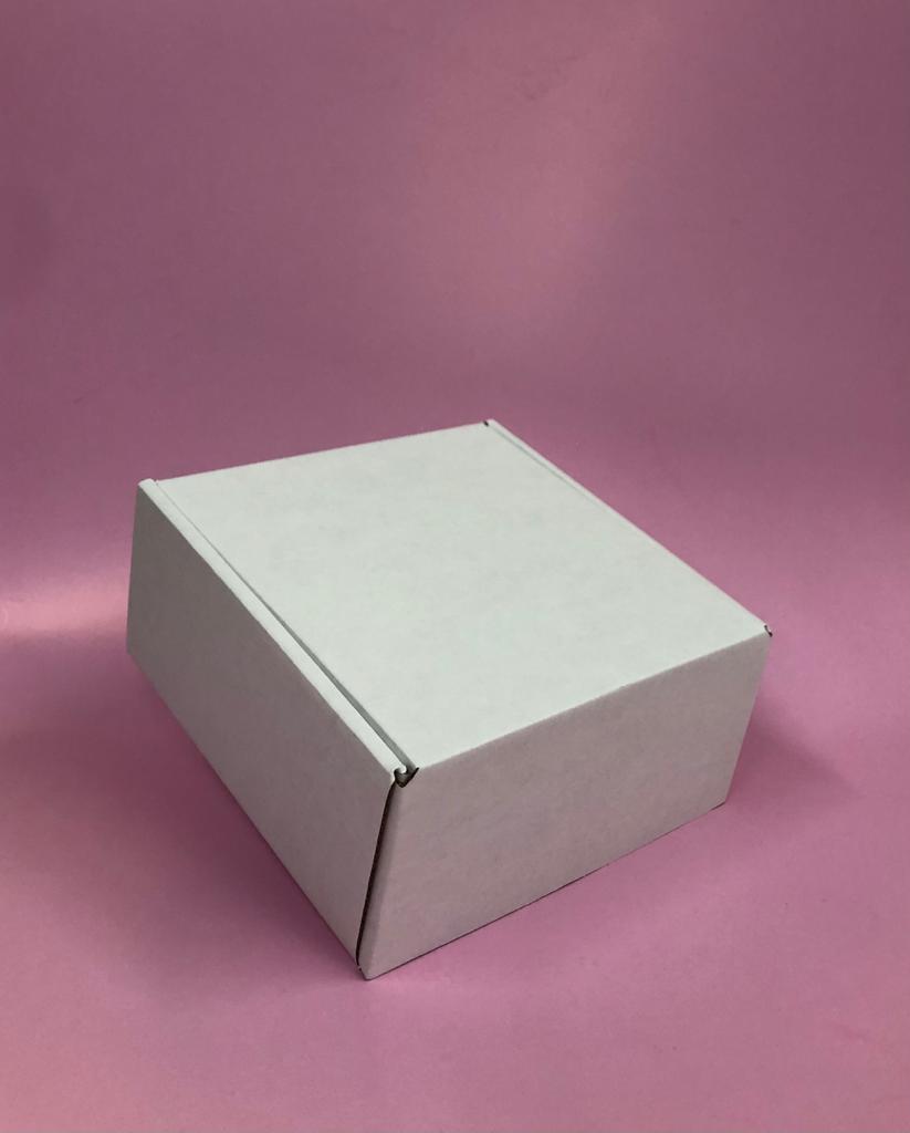 Caja Baul en Microcorrugado Blanco-Cafe 17x17x8