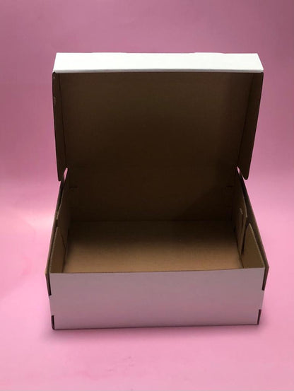 Caja Tapa Plegable en Microcorrugado Blanco Cafe de 26x20x10