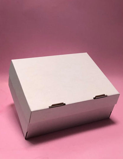 Caja Tapa Plegable en Microcorrugado Blanco Cafe de 26x20x10