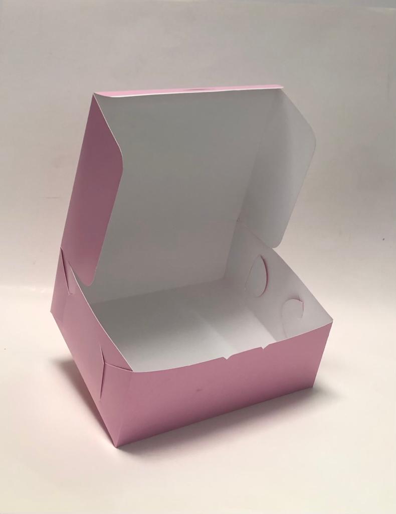 Caja Baul Tipo Torta Rosada de 19x16x7