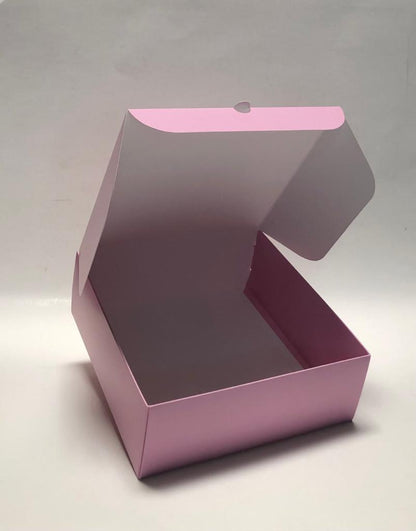 Caja Baul en Cartulina Color Rosada de 19x19x7