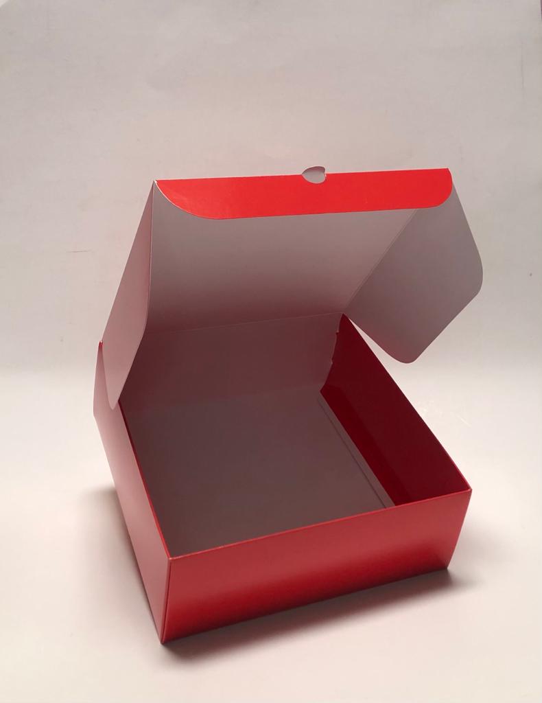 Caja Baul en Cartulina Color Rojo de 19x19x7