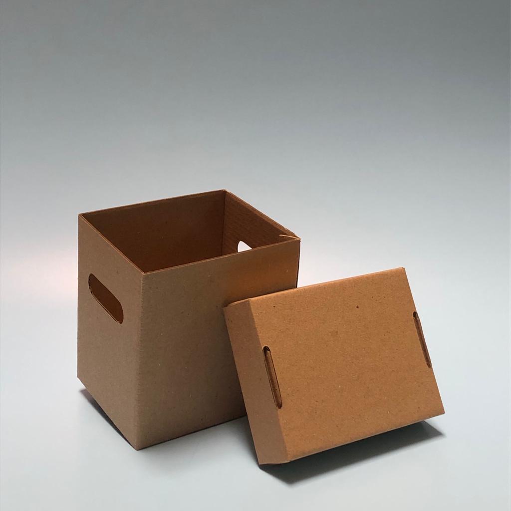 Caja Tapa y Base en Microcorrugado Cafe Cafe 10x10x10