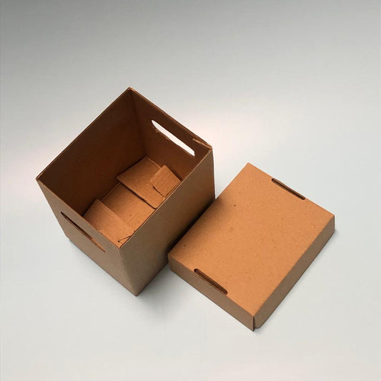 Caja Tapa y Base en Microcorrugado Cafe Cafe 10x10x10