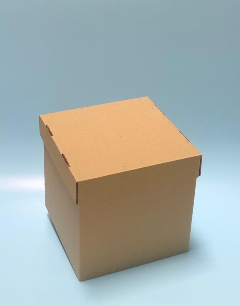 Caja Tapa y Base en Carton Microcorrugado Cafe Cafe de 19x19x19
