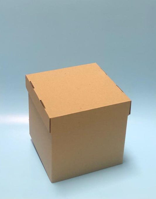 Caja Tapa y Base en Carton Microcorrugado Cafe Cafe de 19x19x19